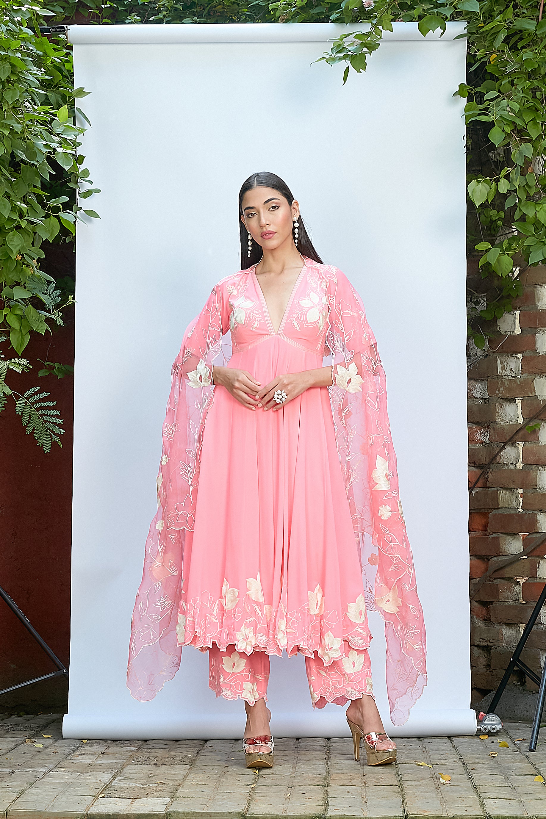 Bubblegum Pink Anarkali Set