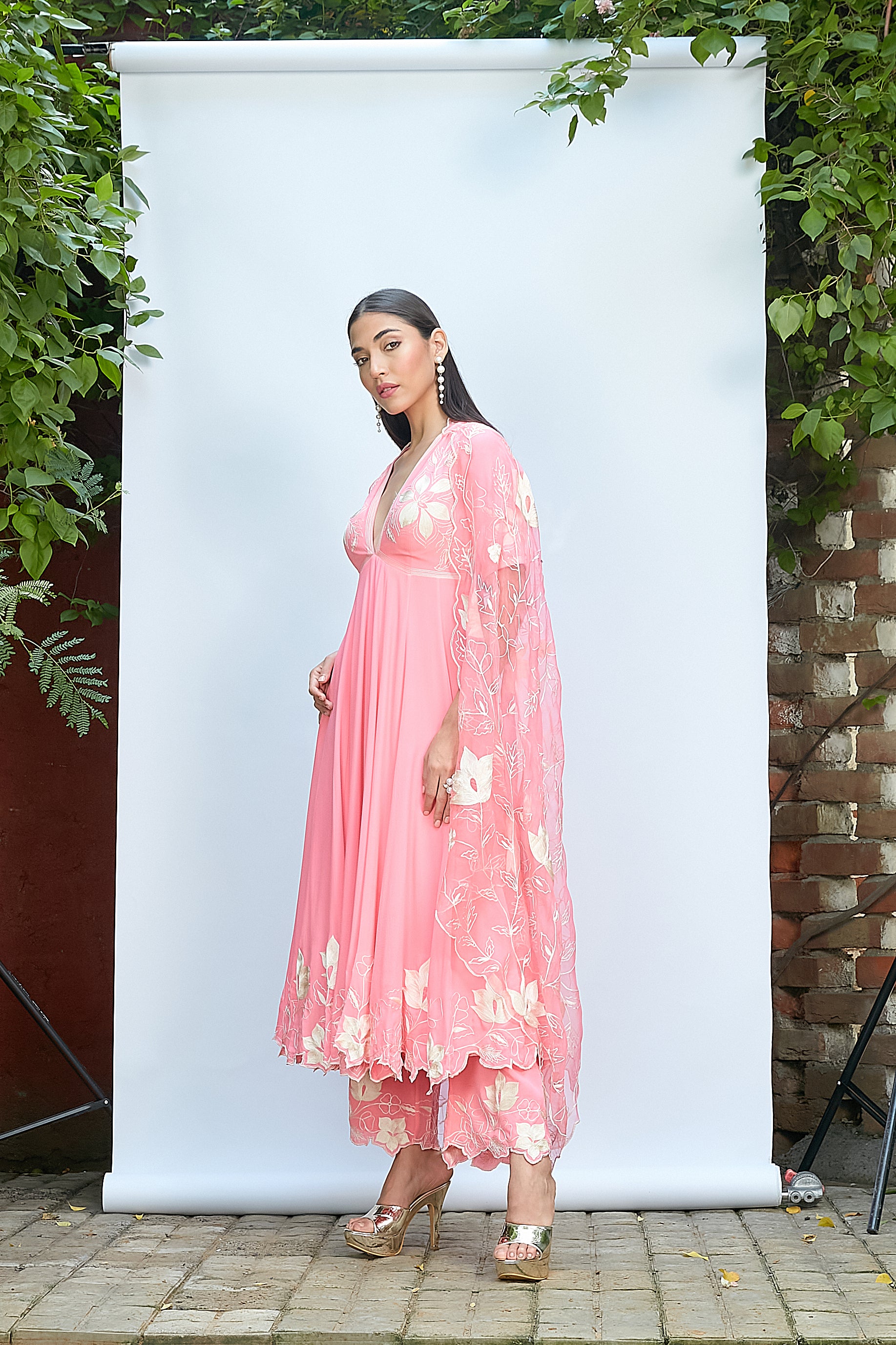 BUBBLEGUM PINK ANARKALI SET