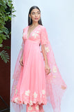 BUBBLEGUM PINK ANARKALI SET