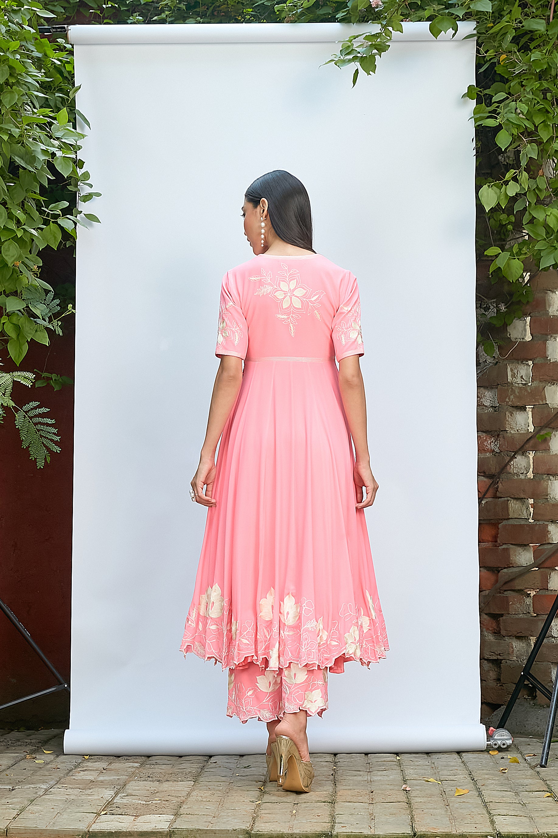 Bubblegum Pink Anarkali Set