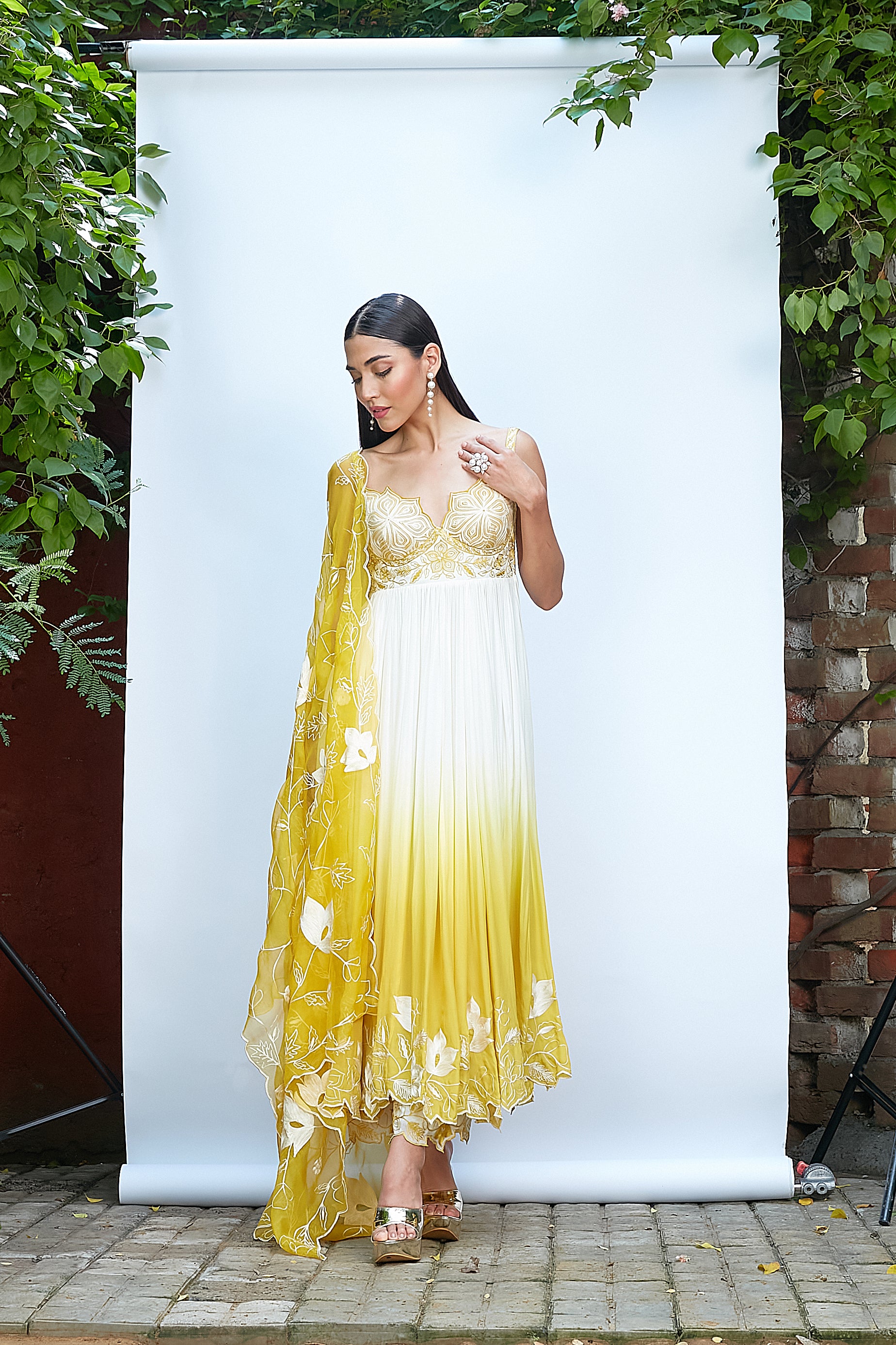 Ombre Dyed Anarkali Set