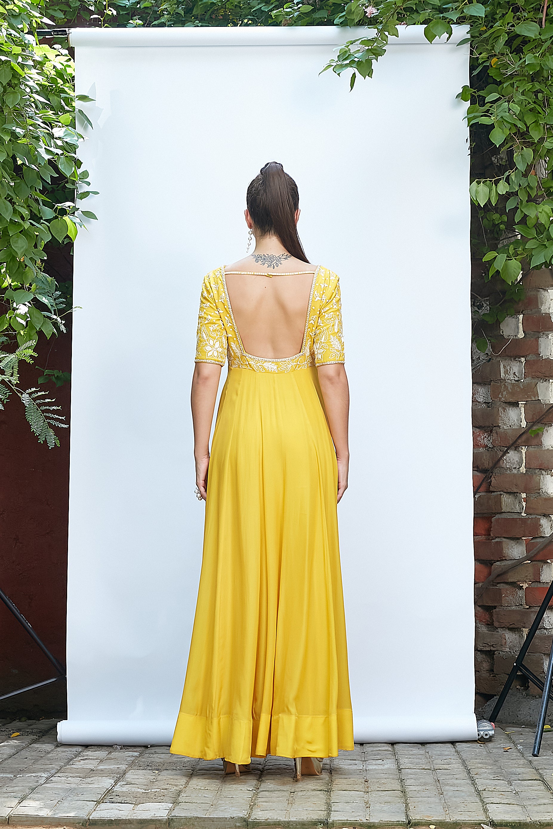 Golden Yellow Anarkali Set