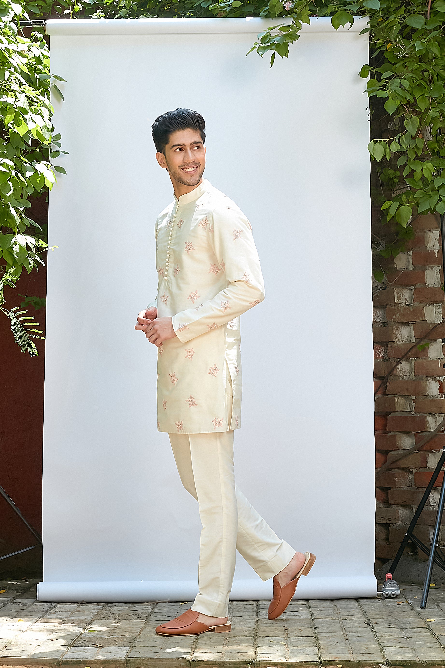 Short Embroidered Kurta Set