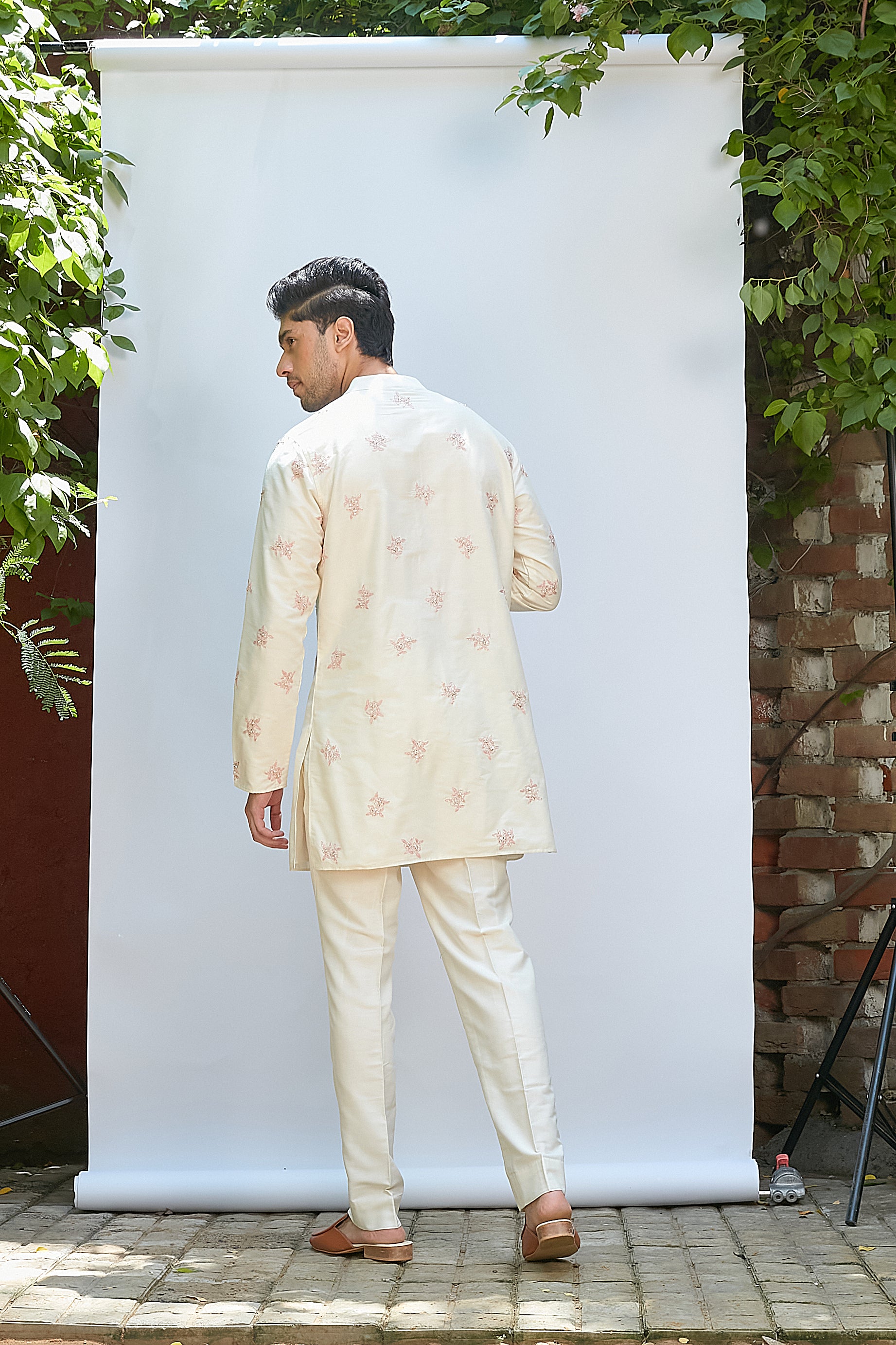 Short Embroidered Kurta Set