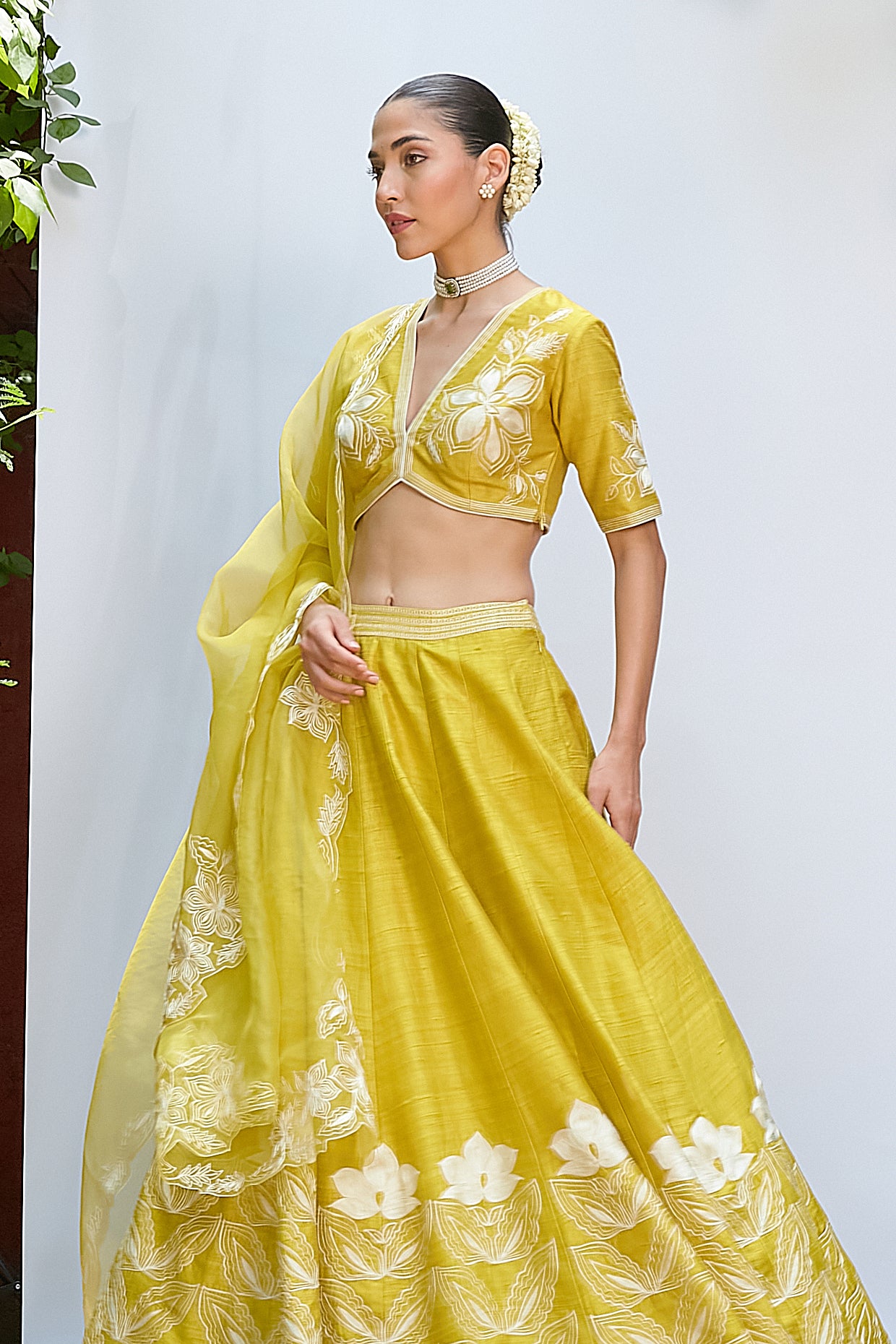 Sheen Green Pure Raw Silk Lehenga Set