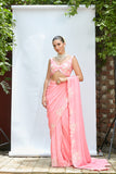 BUBBLEGUM PRE DRAPED SAREE