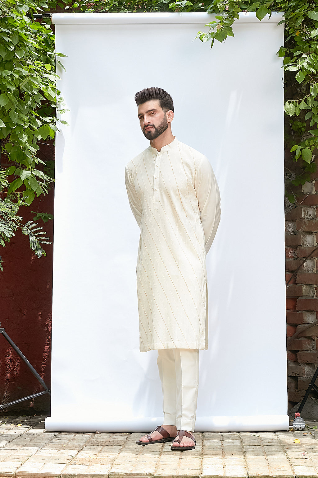 Long Ivory Kurta Set