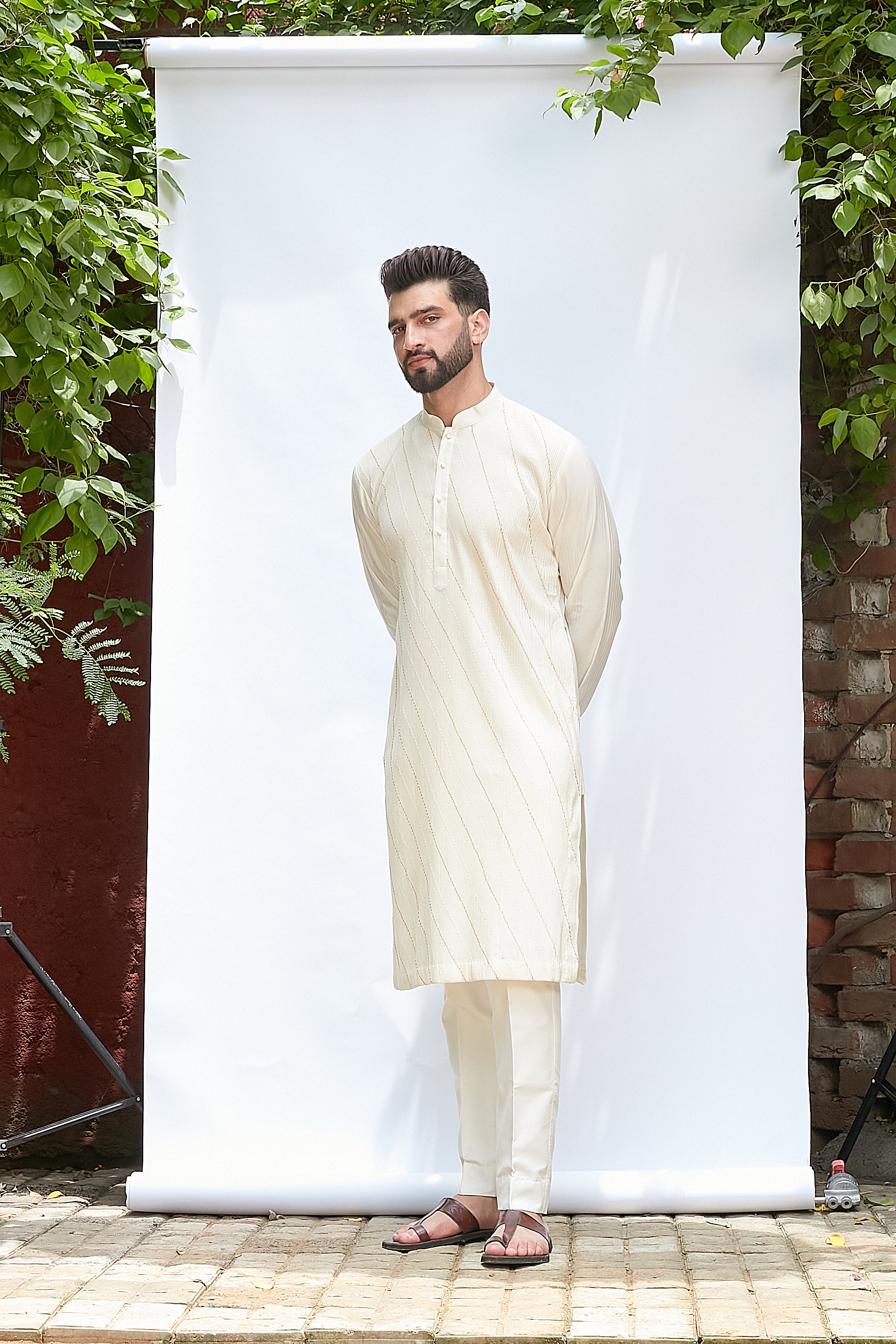 Long Ivory Kurta Set
