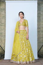 Mehndi Bloom Green Lehenga Set