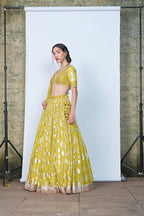 Mehndi Bloom Green Lehenga Set