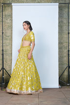 Mehndi Bloom Green Lehenga Set