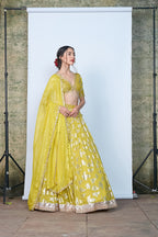 Mehndi Bloom Green Lehenga Set