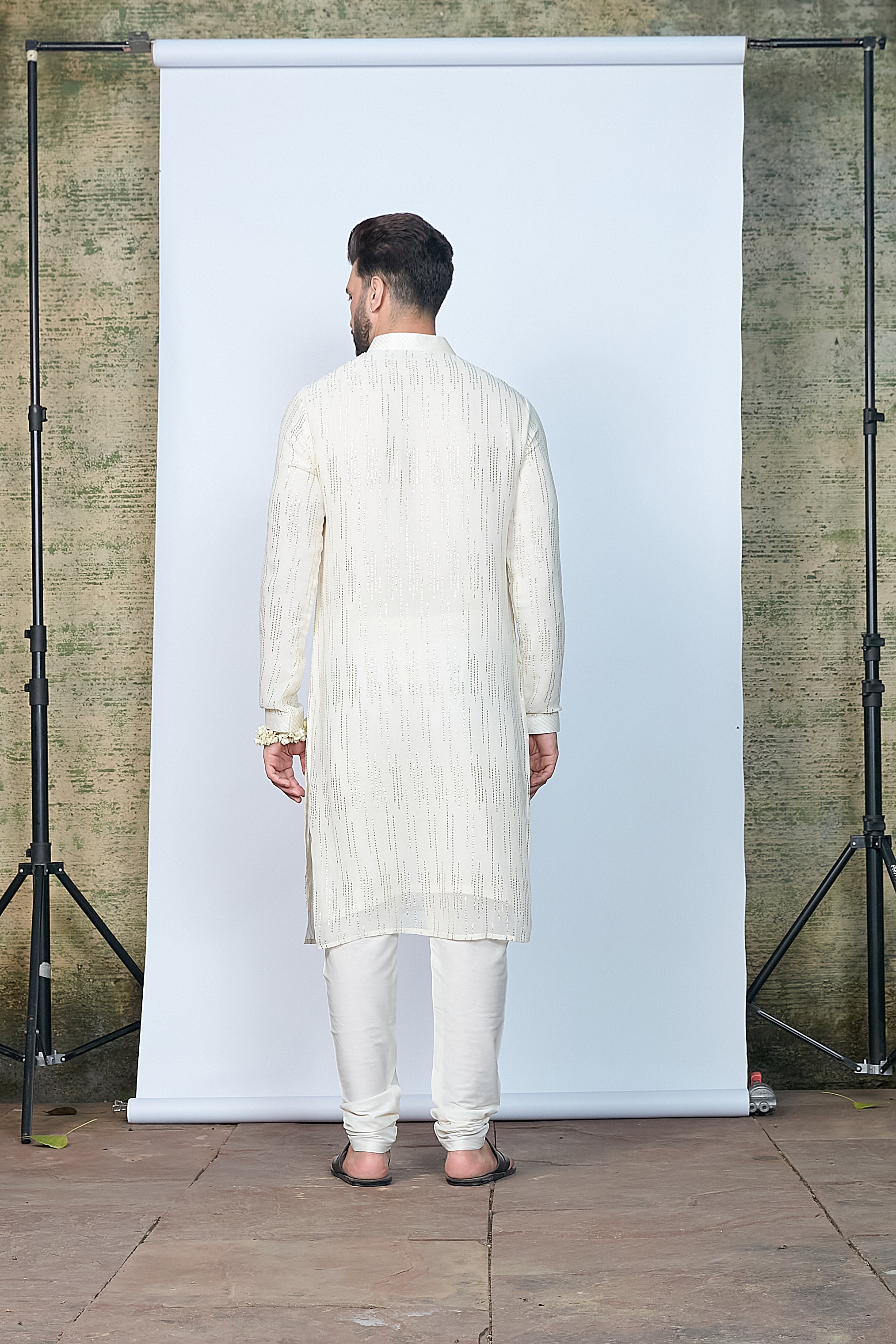 Ivory Shimmer Georgette Kurta Set