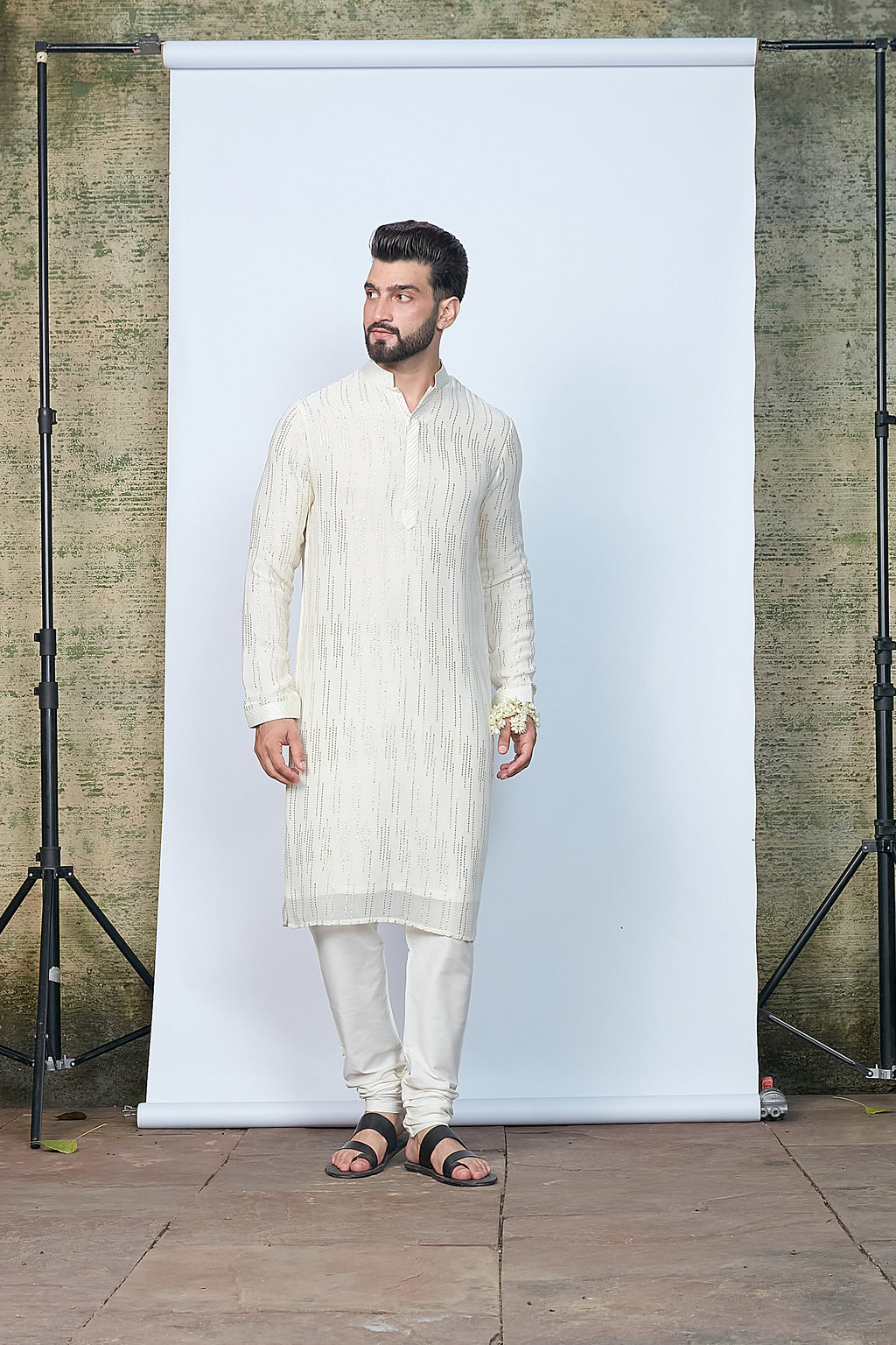 Ivory Shimmer Georgette Kurta Set
