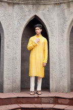 Yellow Shimmer Georgette Kurta Set