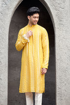 Yellow Shimmer Georgette Kurta Set