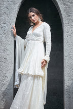 Ivory Crinkle Sharara Set