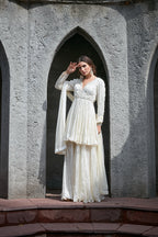 Ivory Crinkle Sharara Set