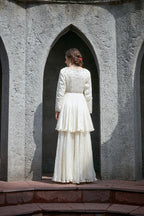 Ivory Crinkle Sharara Set