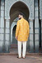 Muatard Silk Short Kurta Set