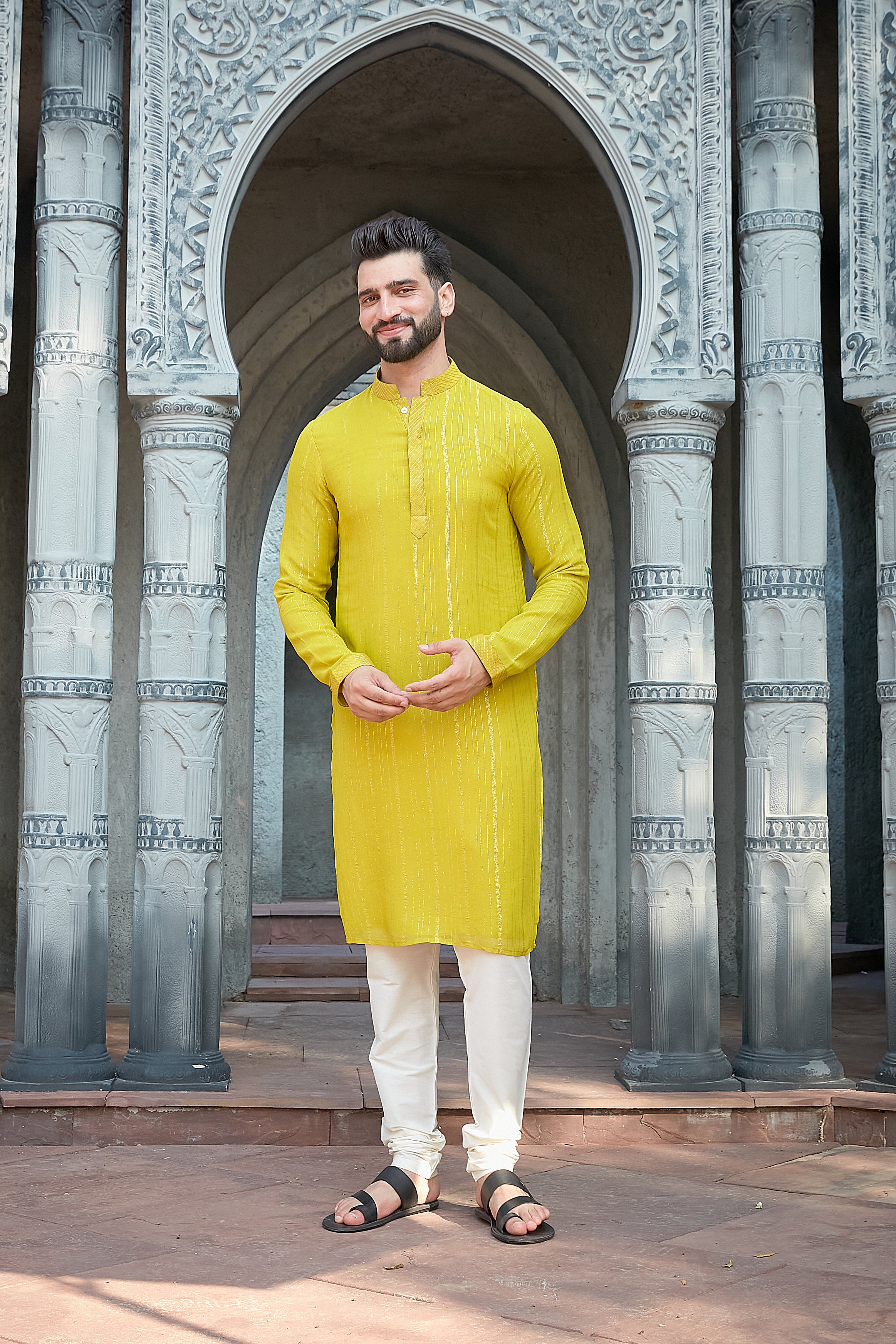 Green Shimmer Georgette Kurta Set