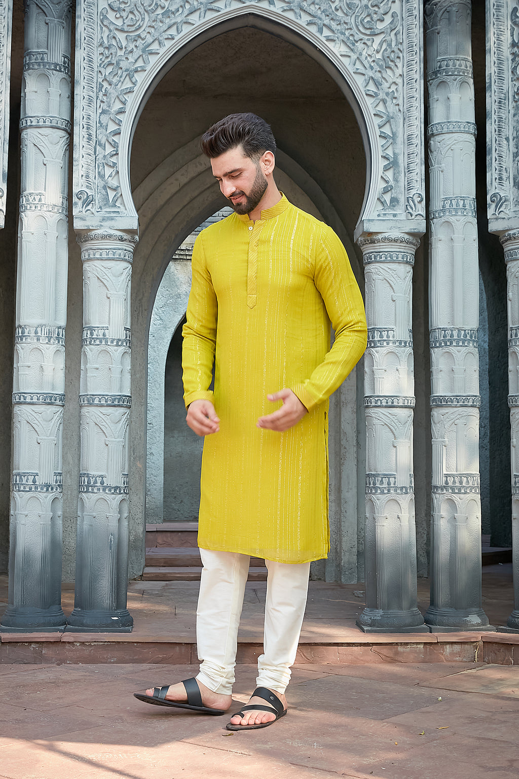 Green Shimmer Georgette Kurta Set