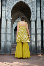 Green Lurex Sharara Set