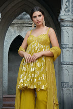 Green Lurex Sharara Set