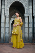 Green Lurex Sharara Set