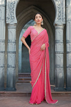 Fushia Pink Saree Set