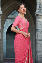 Fushia Pink Saree Set