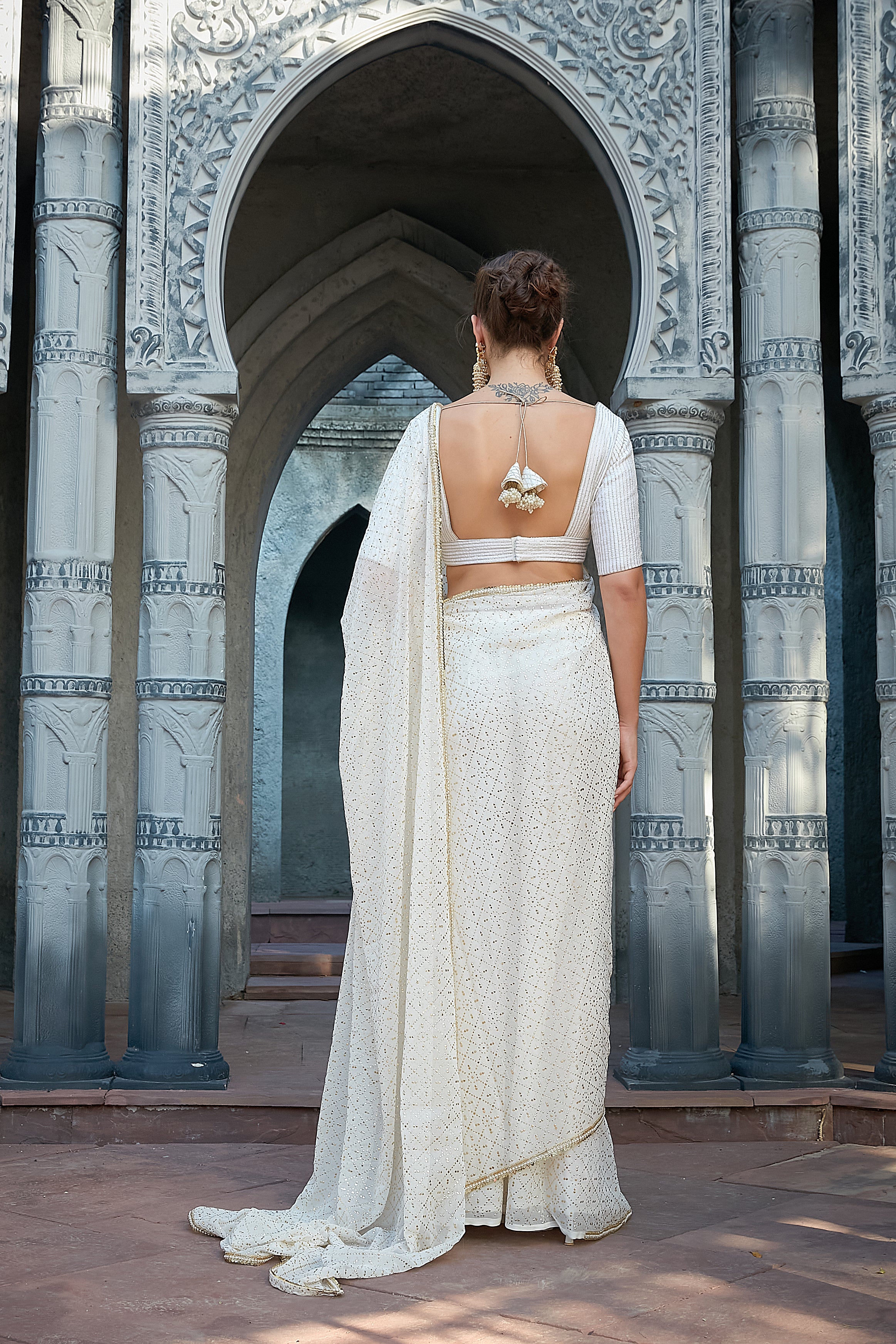 Ivory Saree Set