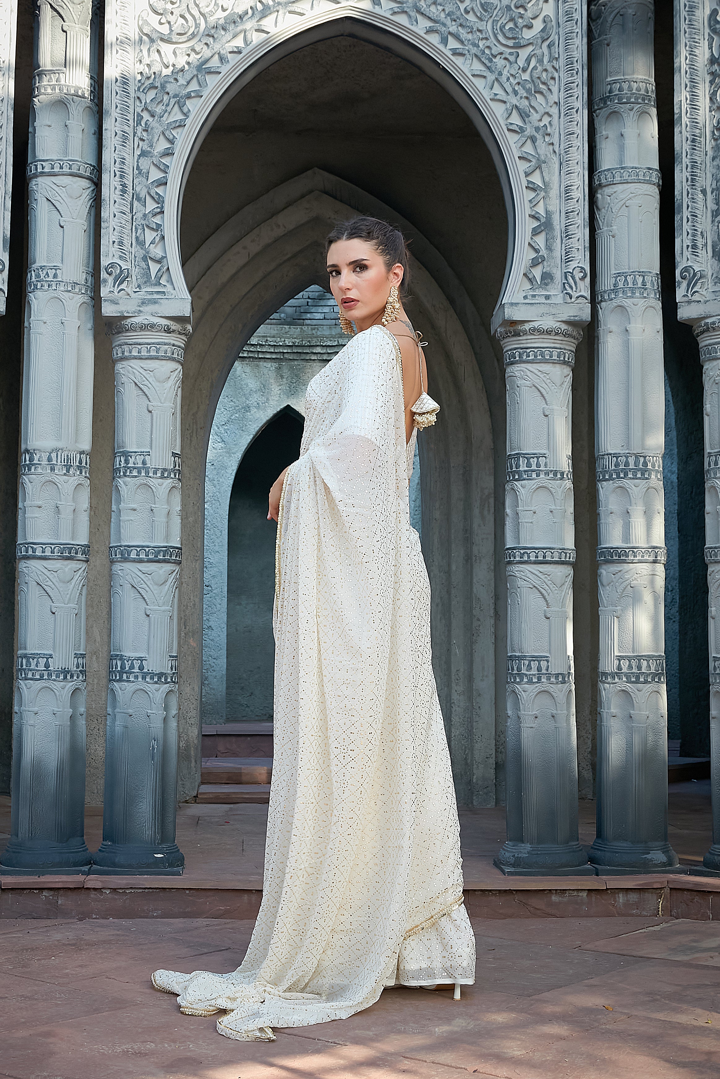 Ivory Saree Set