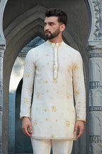Ivory Chanderi Short Kurta Set