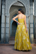 Green Lurex Anarkali Set