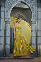 Green Lurex Anarkali Set