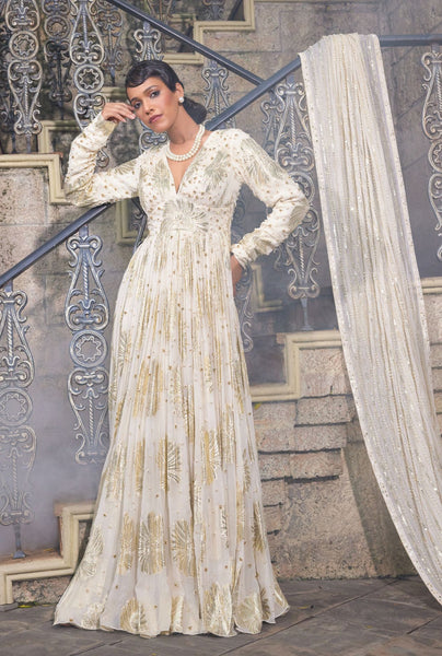 IVORY ANARKALI SET