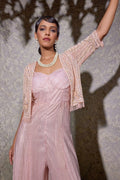 Peach Shimmer Crinkle Jumpsuit