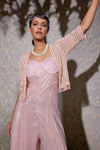 Peach Shimmer Crinkle Jumpsuit