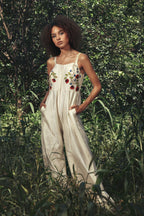 Ivory Embroidered Jumpsuit