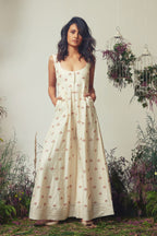 Ivory Buti Embroidered Jumpsuit