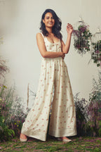 SALE - Ivory Buti Embroidered Jumpsuit