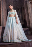 Blue Mirage Ombre Dyed Lehenga Set