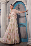 Peach Shimmer Gown Set