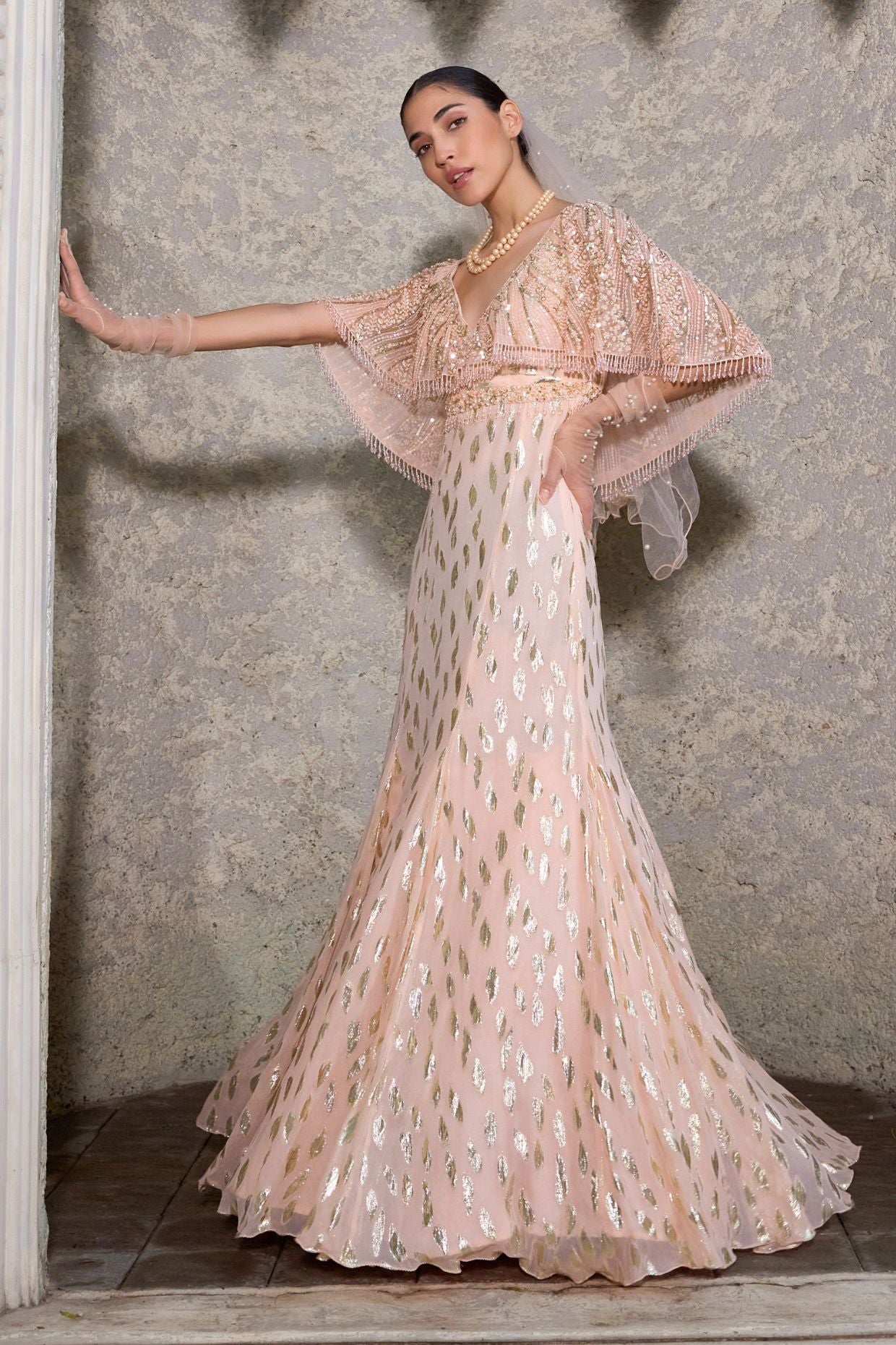 Peach Shimmer Gown