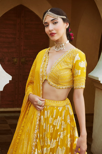 HALDI GLOW YELLOW LEHENGA SET