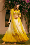Yellow Crop Top and Skirt