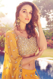 Mustard Embroidered Lehenga Set