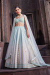 Blue Mirage Ombre Dyed Lehenga Set