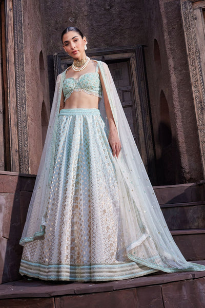 Blue Mirage Ombre Dyed Lehenga Set